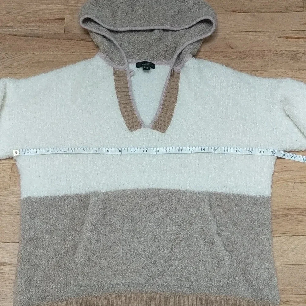 J. CREW Wool Blend Colorblock Sweater Hoodie Medium M